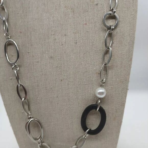 Vintage NY Brand Oval Link Necklace 34" Long - Picture 2 of 6